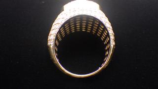Men's 10K Diamond Cluster Oval Ring Yellow Gold 13g Size 10.5